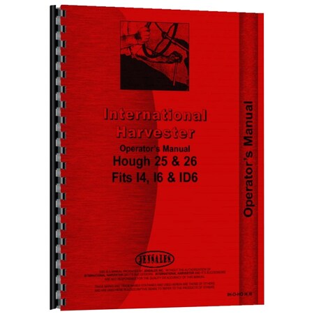 Aftermarket Operators Manual made for Hough 25 26 Loader Attachment for IH 14 RAP73563